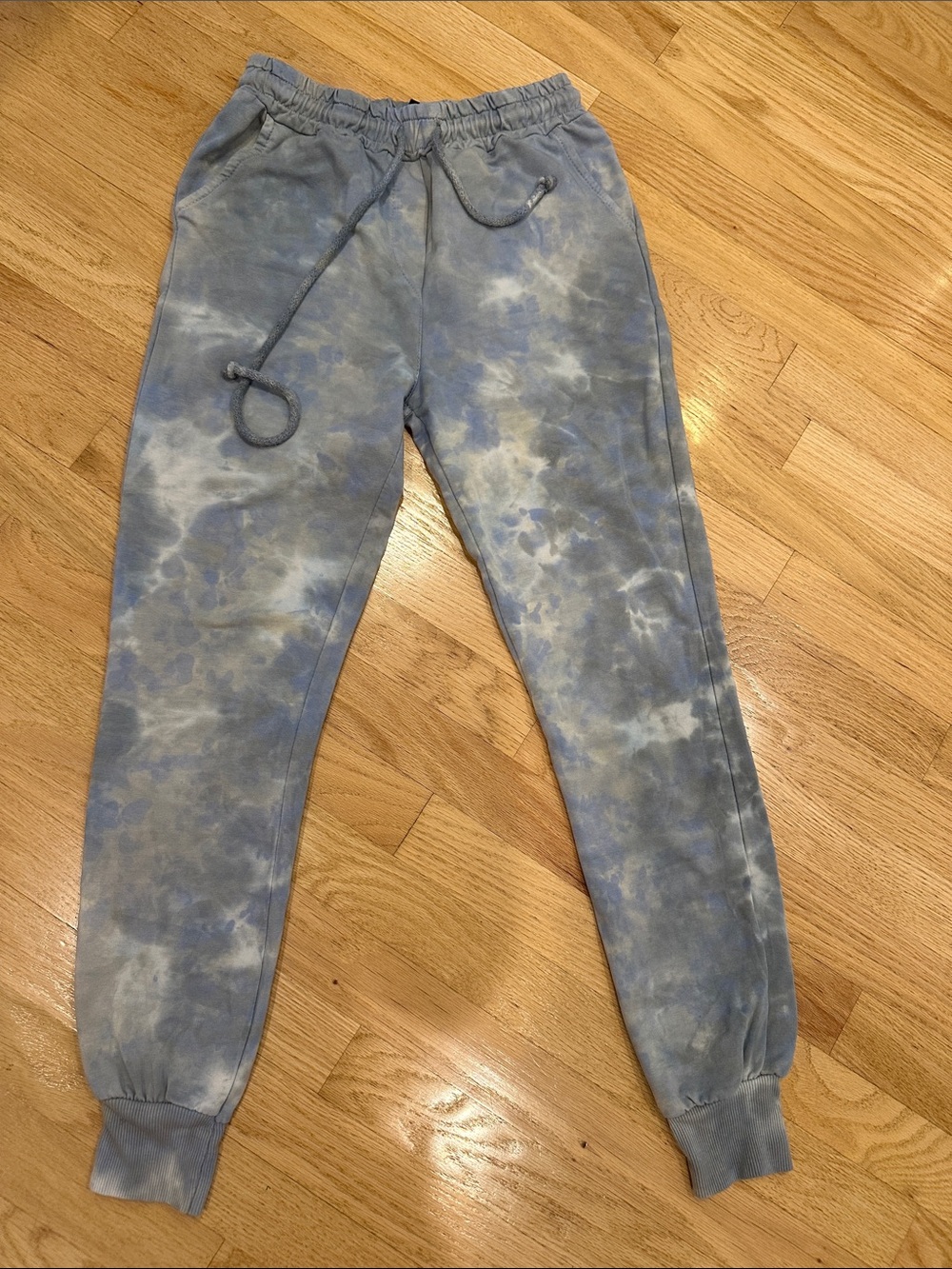 Venti6 Women's Blue Tie-Dye Jogger Sweatpants with Drawstring Size Small